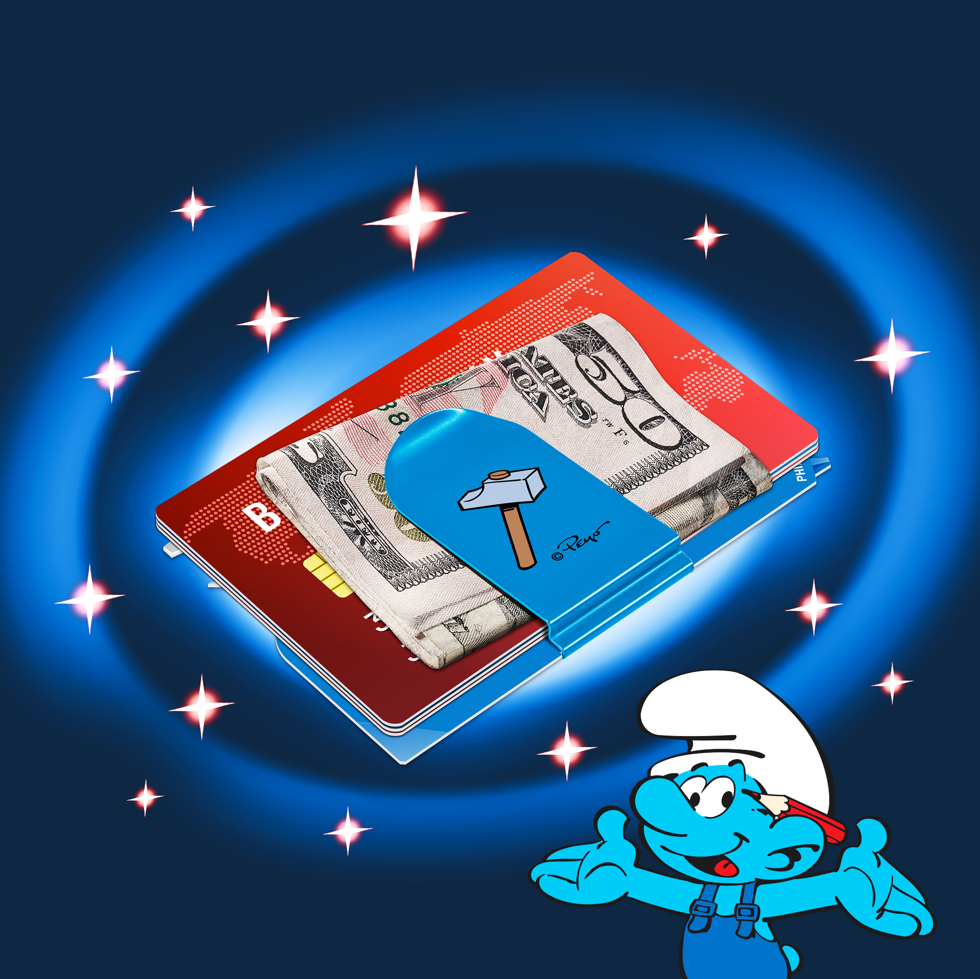 ★2025SS新作★WKNDRS X SMURFS★CANVAS CARD WALLET Amazon.com: Generic Smurfs Cast Design Leather Womens Tri